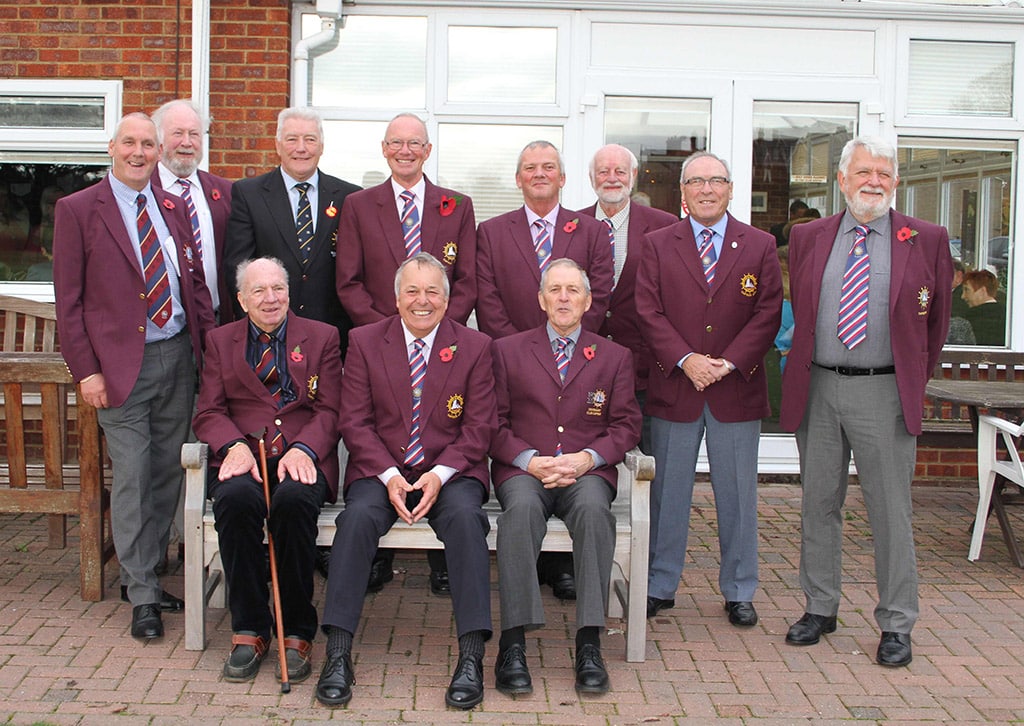 The past captains (and the new captain) gather for a photograph to mark the drive in of the new club captain